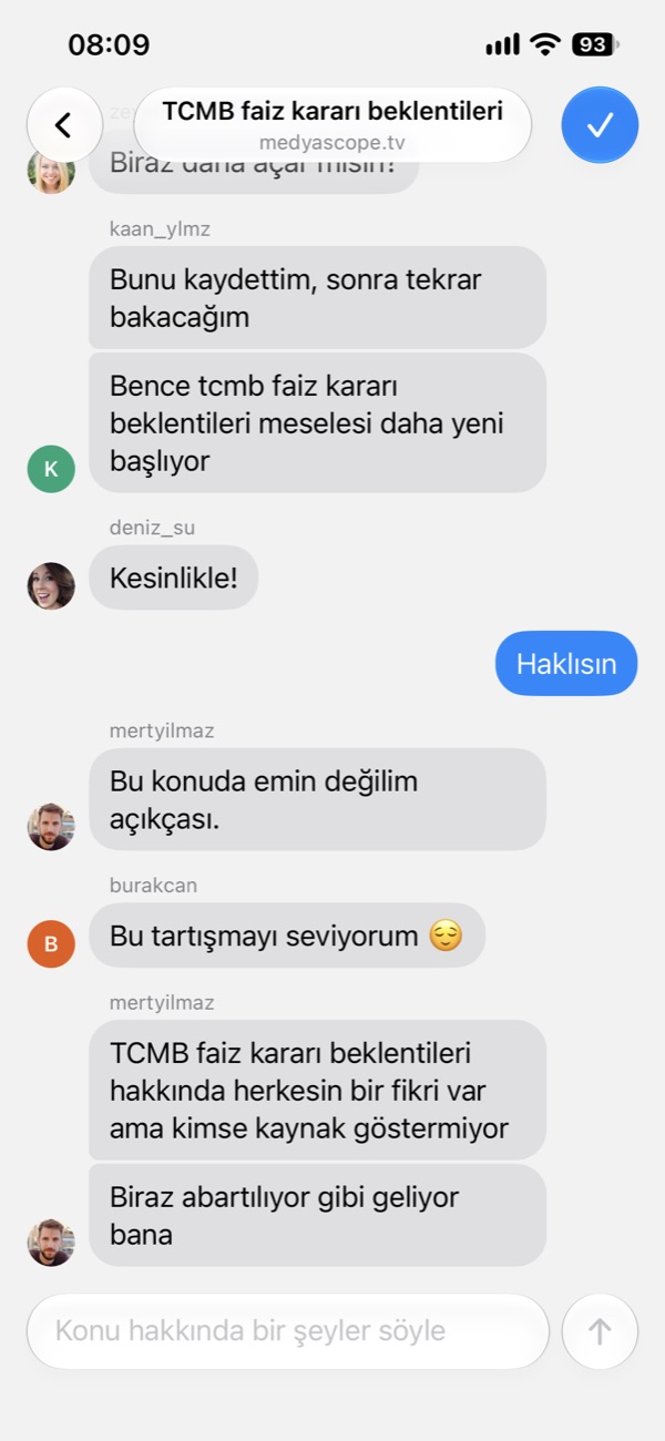 Bir konunun canlı sohbet odası